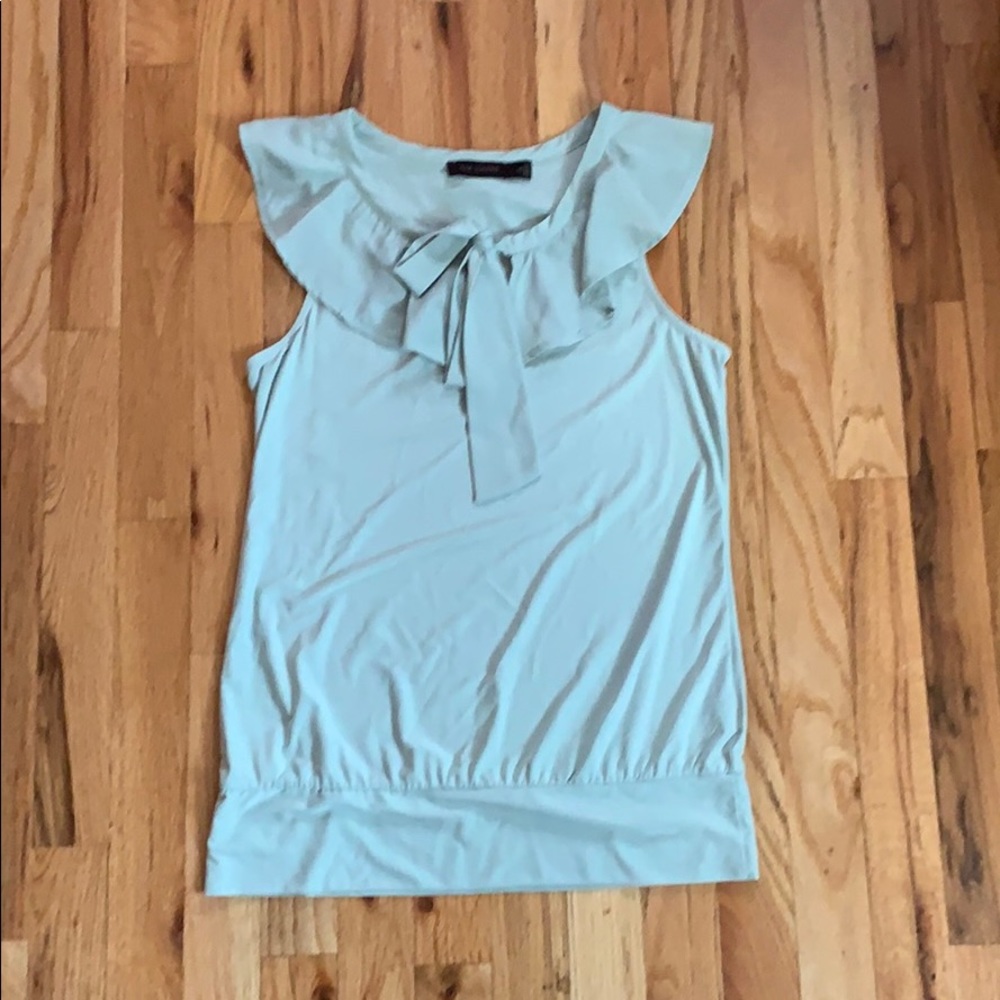 The Limited Mint Green Blouse with Ruffle and Bow